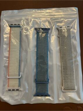 Nylon Loop Smartwatch Bands in Light Gray and Blue - Pack of 3